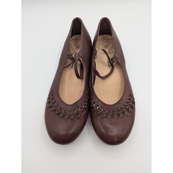 Hush Puppies Womens Brown Leather Ballet Flats Mary Jane Style Shoes Size 9M - Picture 3 of 7